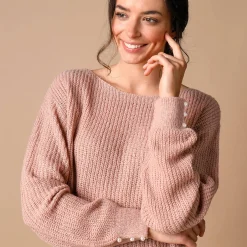 Trui met boothals, patenttricot met zachte touch
