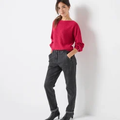 Trui met boothals, patenttricot met zachte touch