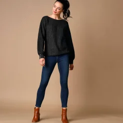 Trui met boothals, patenttricot met zachte touch