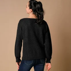 Trui met boothals, patenttricot met zachte touch