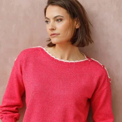 Trui met boothals, streelzacht tricot