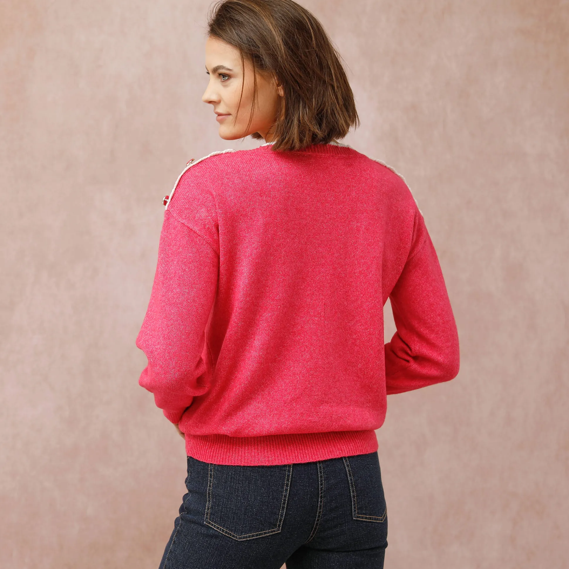 Trui met boothals, streelzacht tricot