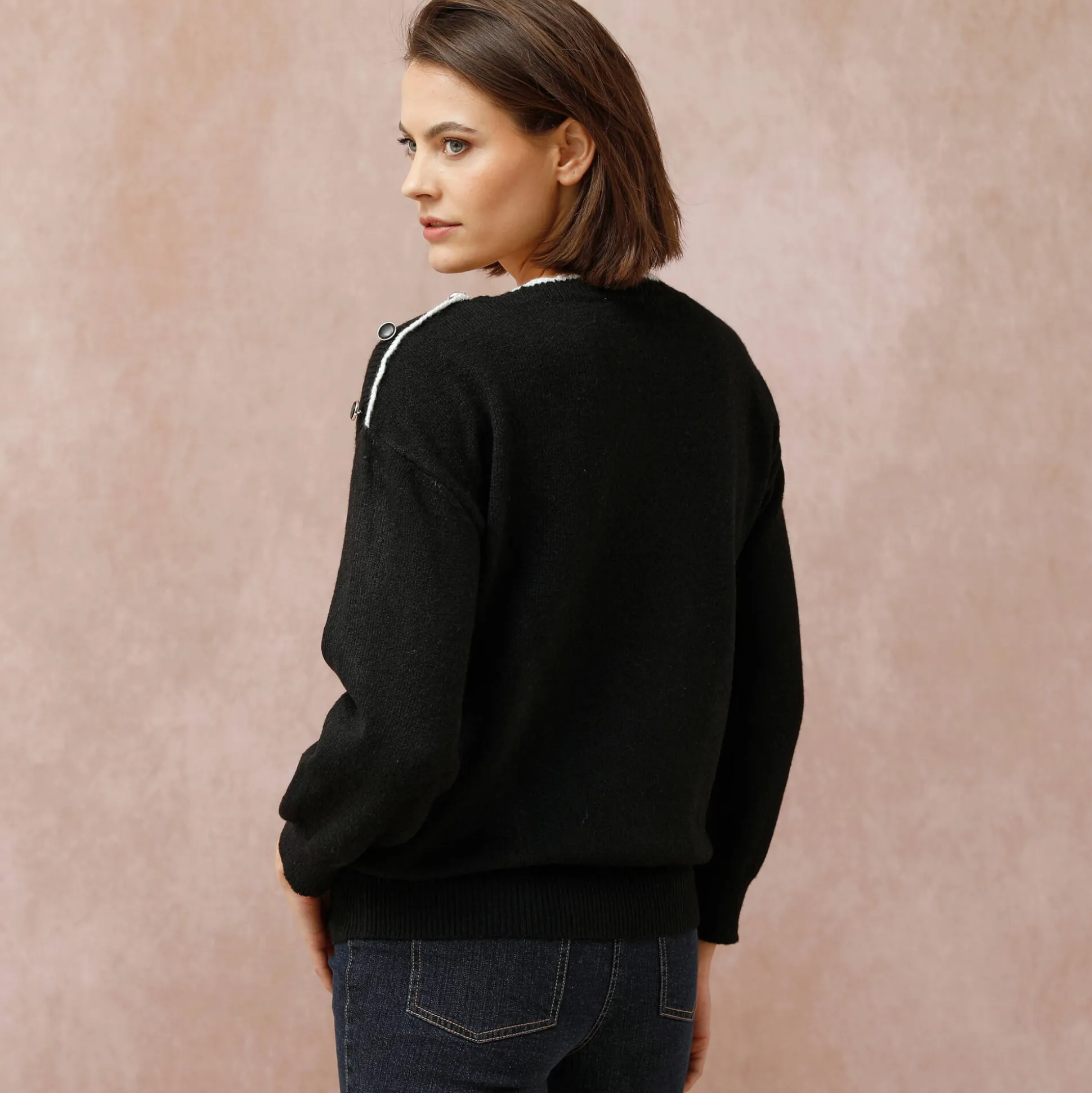 Trui met boothals, streelzacht tricot