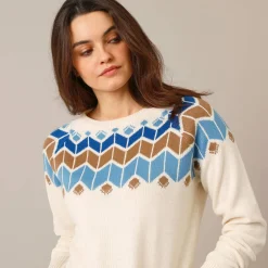Trui met decolleté in jacquard