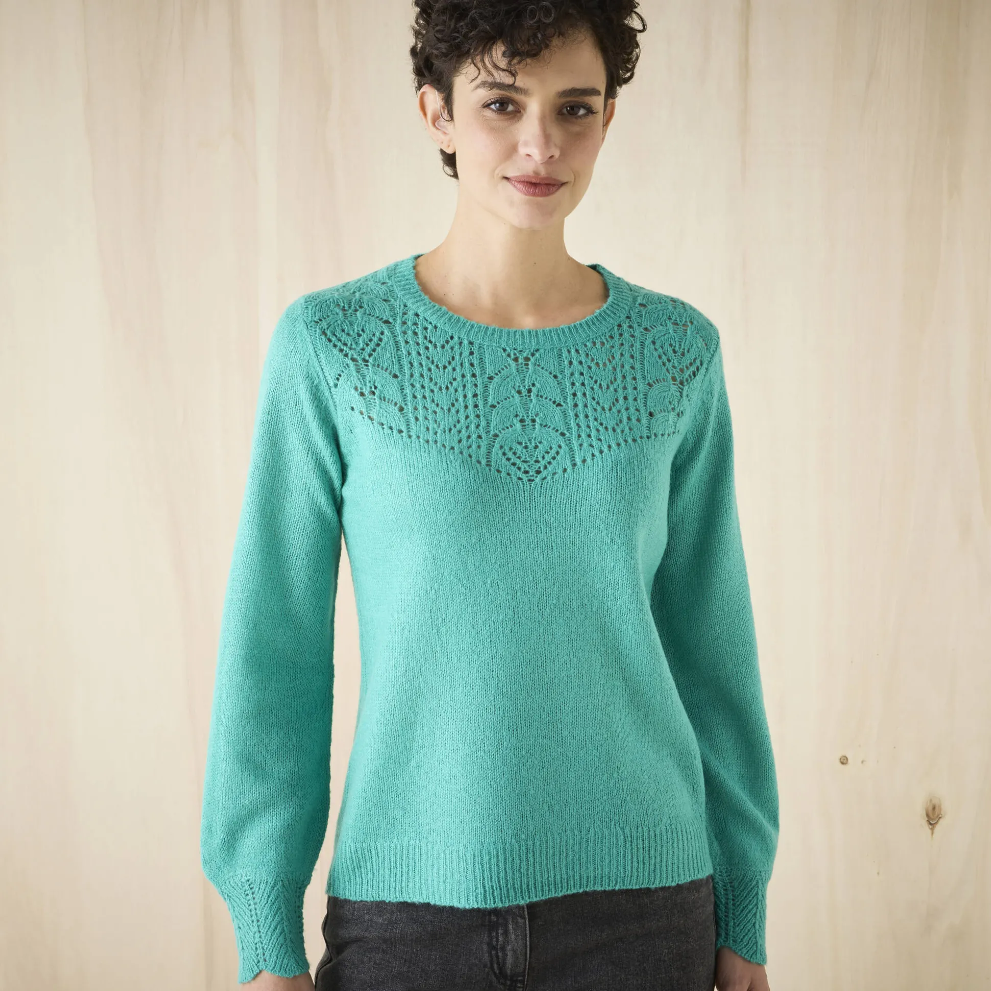 Trui met details in pointelletricot