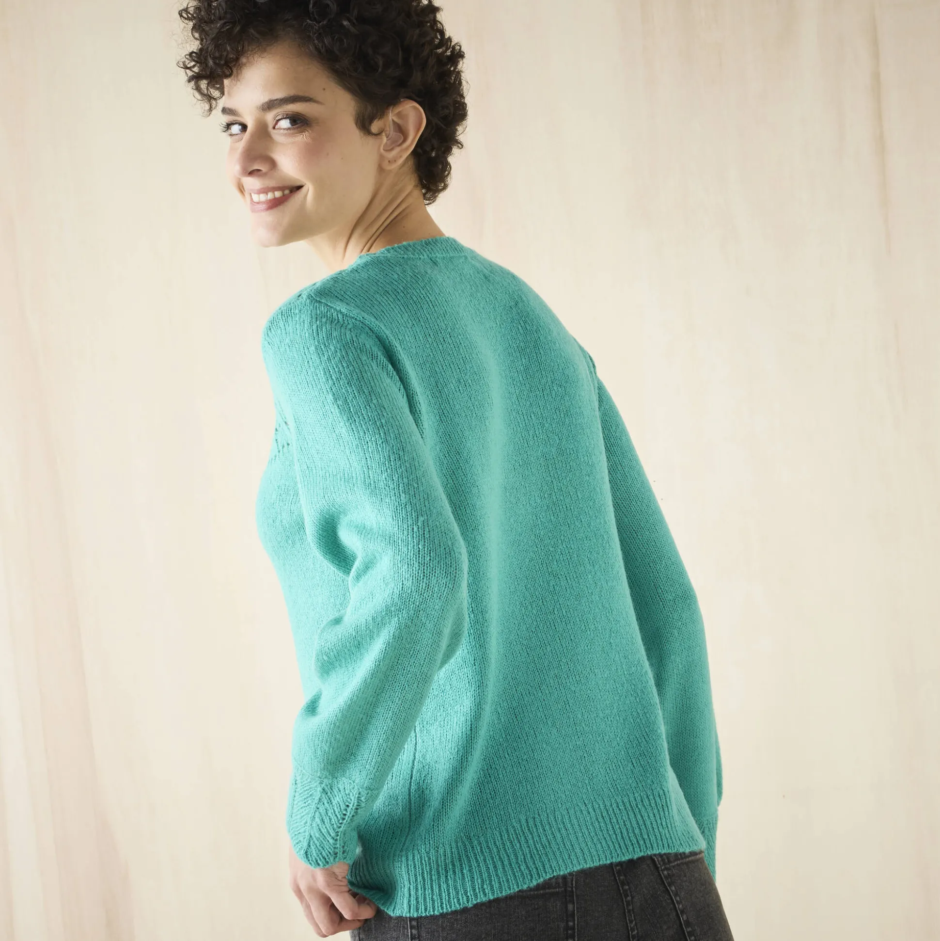 Trui met details in pointelletricot