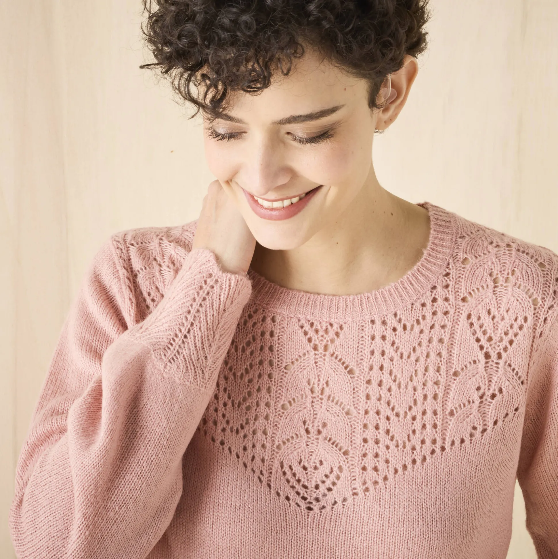 Trui met details in pointelletricot