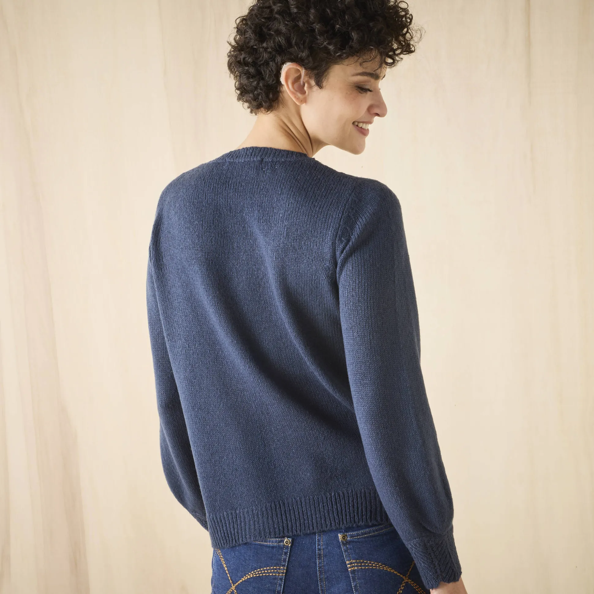 Trui met details in pointelletricot