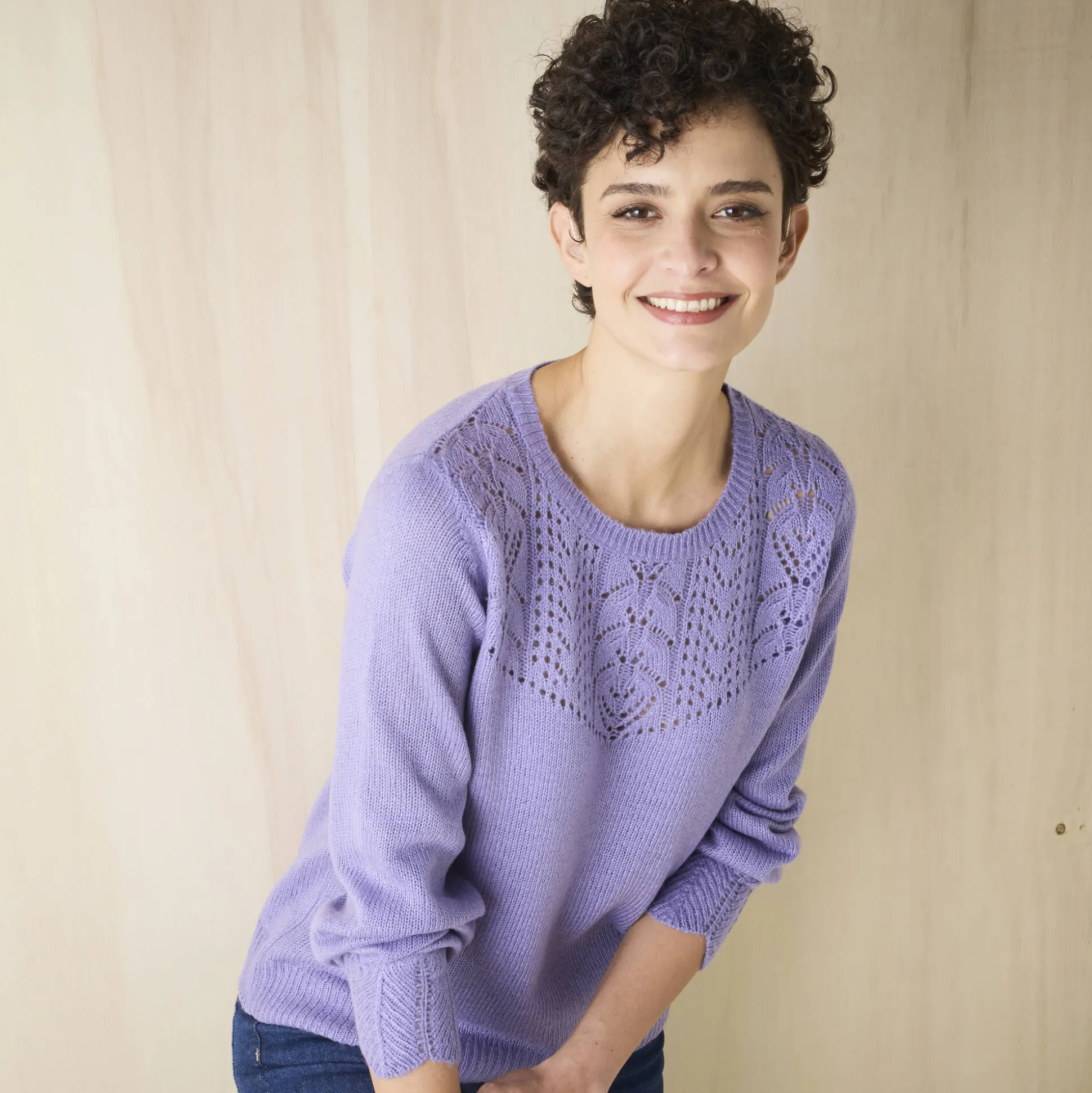 Trui met details in pointelletricot
