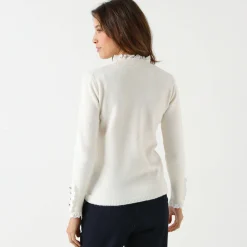 Trui met 2-in-1 effect, details in broderie anglaise