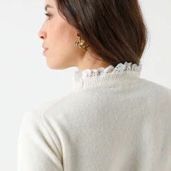 Trui met 2-in-1 effect, details in broderie anglaise