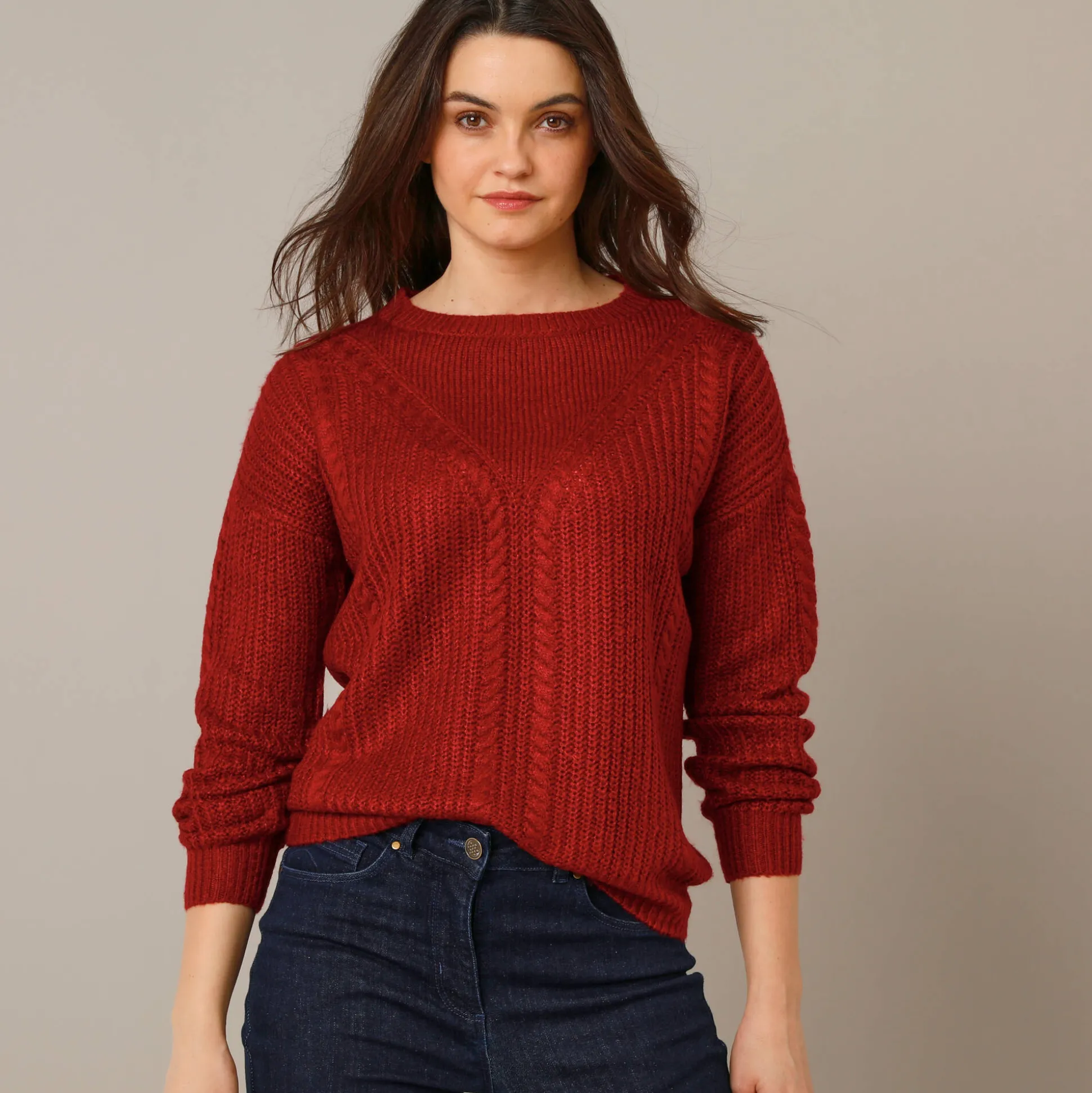 Trui met kabelmotieven - patenttricot
