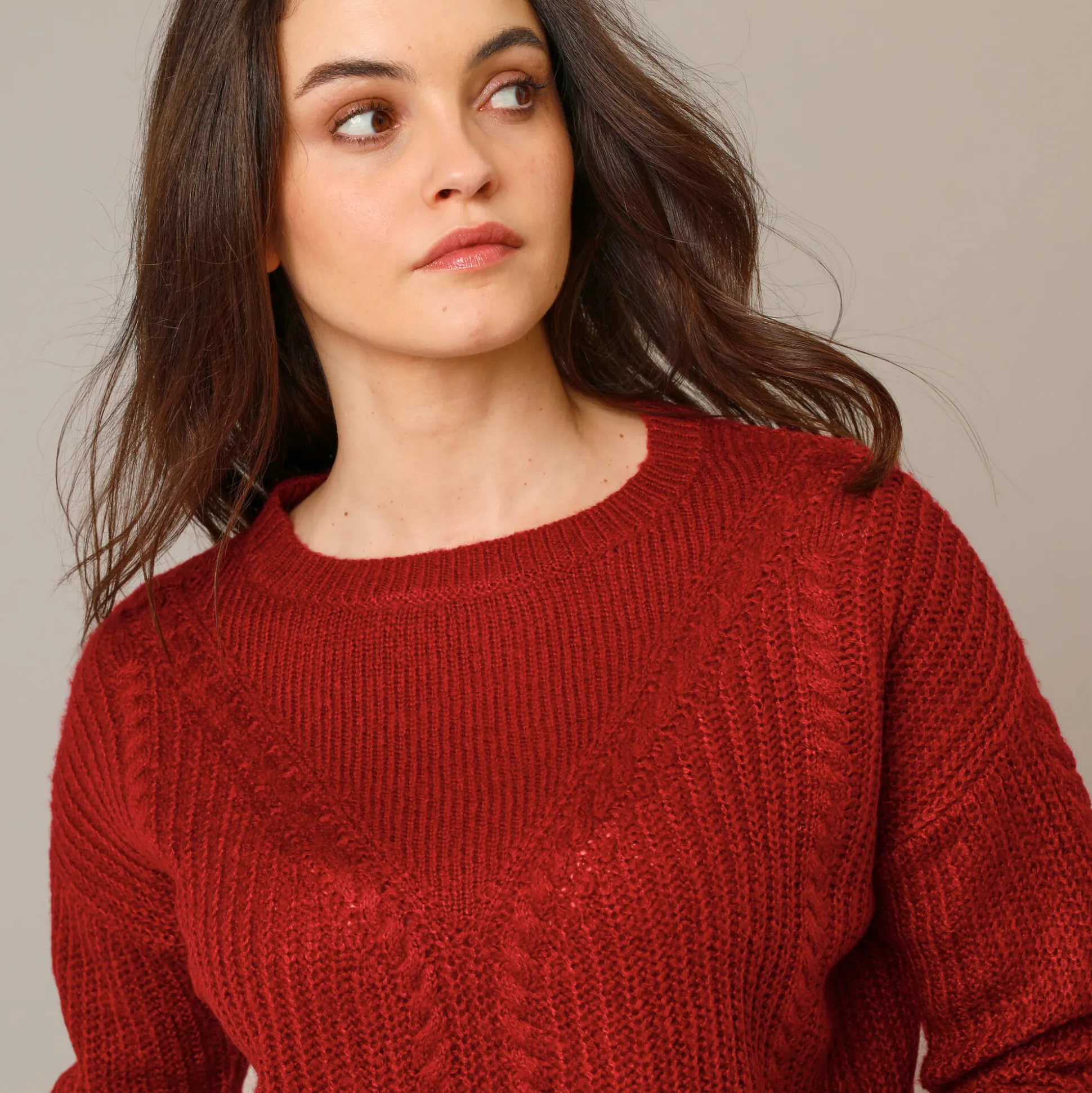 Trui met kabelmotieven - patenttricot