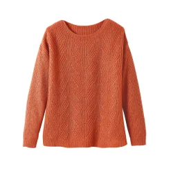 Trui met lange mouwen en ronde hals, pareltricot, speciaal voor kleine lengtes