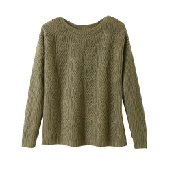 Trui met lange mouwen en ronde hals, pareltricot, speciaal voor kleine lengtes