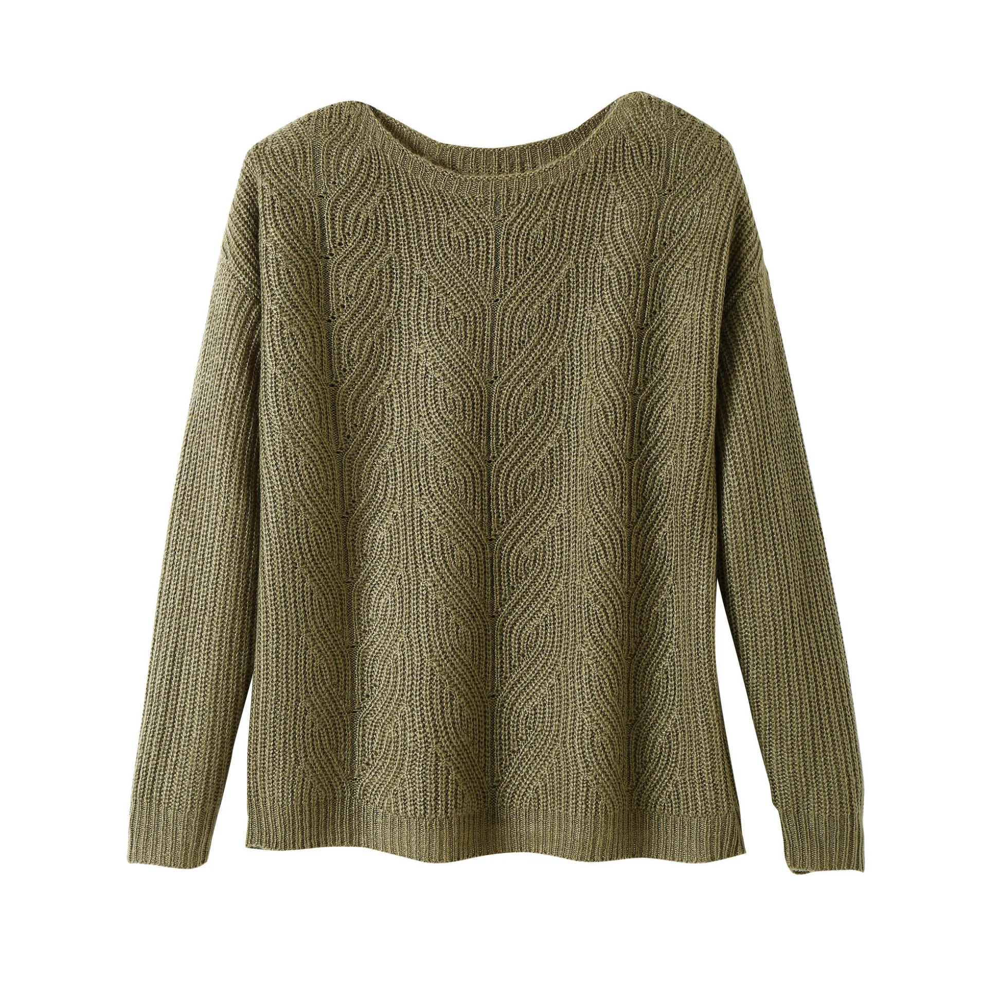 Trui met lange mouwen en ronde hals, pareltricot, speciaal voor kleine lengtes
