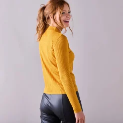 Trui met opstaande kraag, 63 cm lang