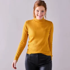 Trui met opstaande kraag, 63 cm lang