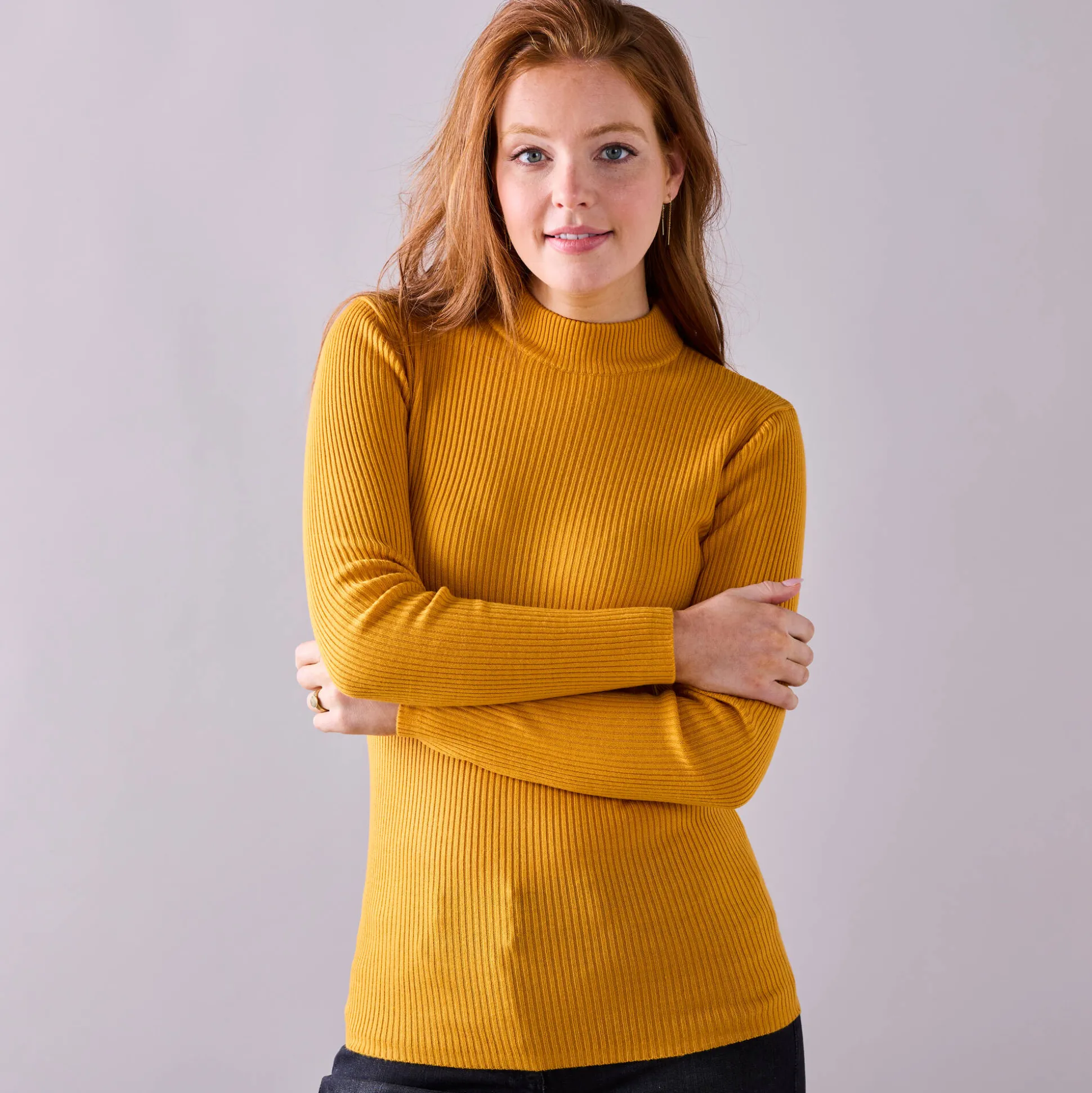 Trui met opstaande kraag, 72 cm lang