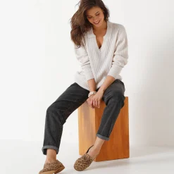 Trui met polokraag, ribtricot