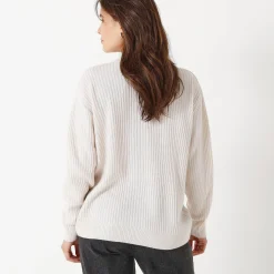 Trui met polokraag, ribtricot