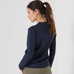 Trui met polokraag, ribtricot