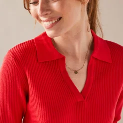 Trui met polokraag, ribtricot