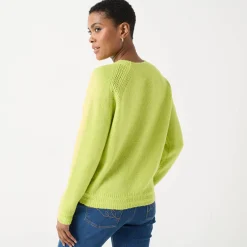 Trui met ronde hals, fantasietricot met zachte touch