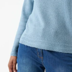 Trui met ronde hals, fantasietricot met zachte touch