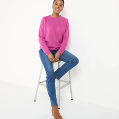Trui met ronde hals, fantasietricot met zachte touch