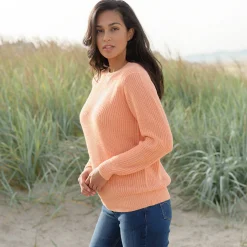 Trui met ronde hals in ribtricot