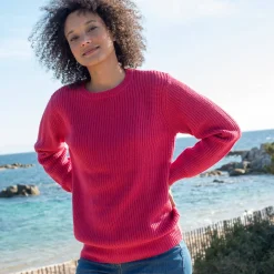 Trui met ronde hals in ribtricot