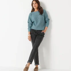 Trui met ronde hals in ribtricot
