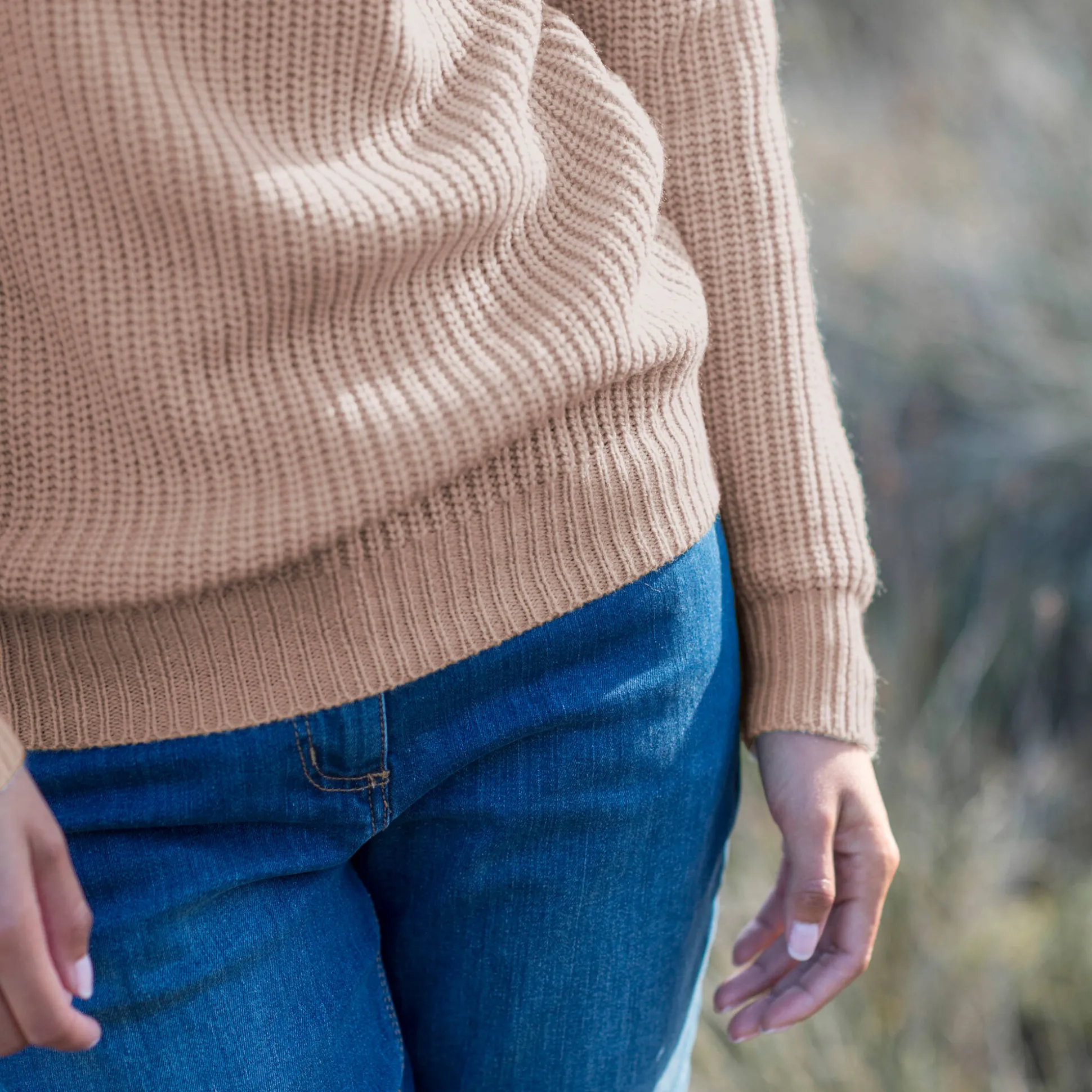 Trui met truckerskraag in ribtricot