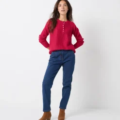 Trui met Tunesische hals, patenttricot met zachte touch