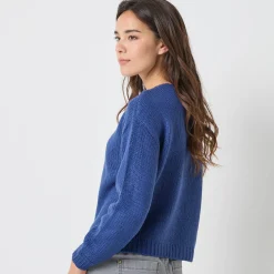Trui met V-hals en loose volume, mohairtouch