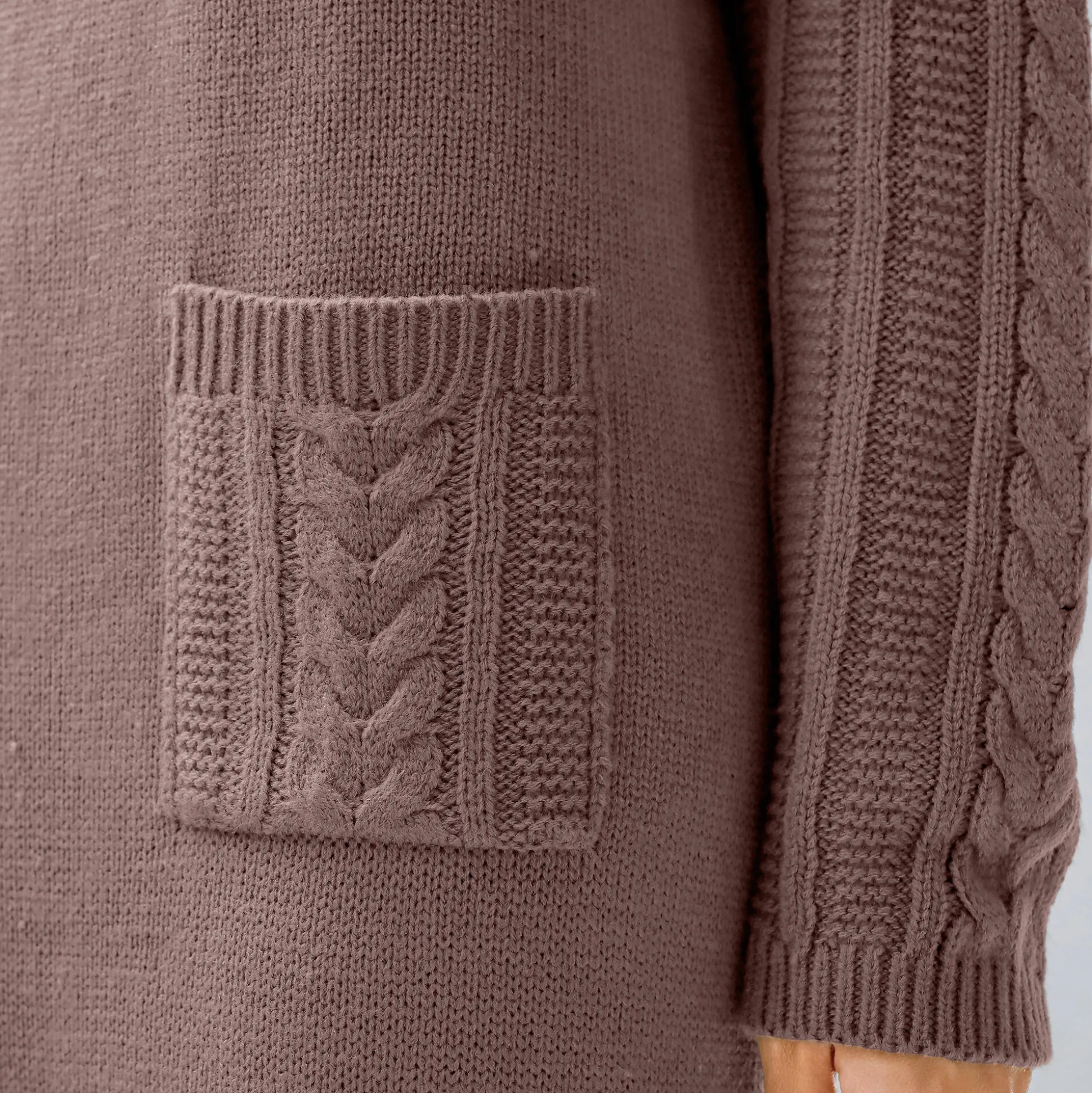 Trui-jurk in kabeltricot