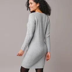 Trui-jurk in kabeltricot