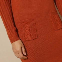 Trui-jurk in kabeltricot