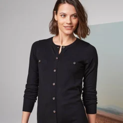 Trui-jurk met knoopsluiting, lange mouwen