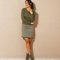 Trui-jurk, onderkant in jacquard