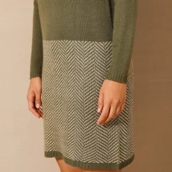 Trui-jurk, onderkant in jacquard