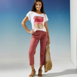 T-shirt in fifties model met arty print, jerseytricot