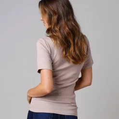 T-shirt in katoen en kant - set van 2