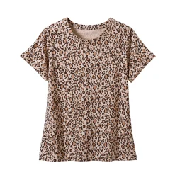 T-shirt, korte mouwen met omslag, dierenhuidprint