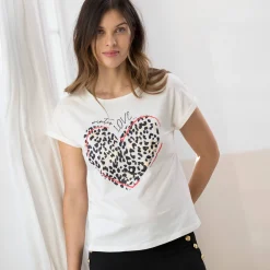 T-shirt manches courtes, imprimé "love"