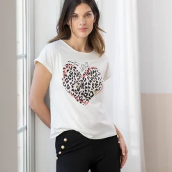 T-shirt manches courtes, imprimé "love"