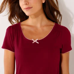 T-shirt met bloemenprint - korte mouwen