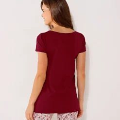 T-shirt met bloemenprint - korte mouwen