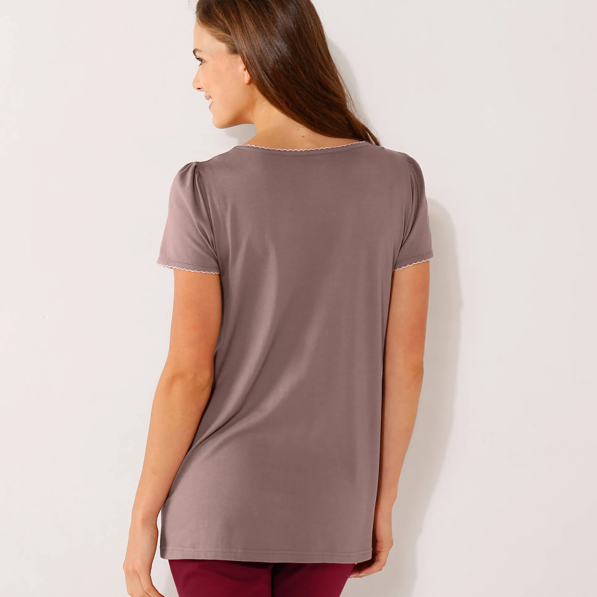 T-shirt met bloemenprint - korte mouwen